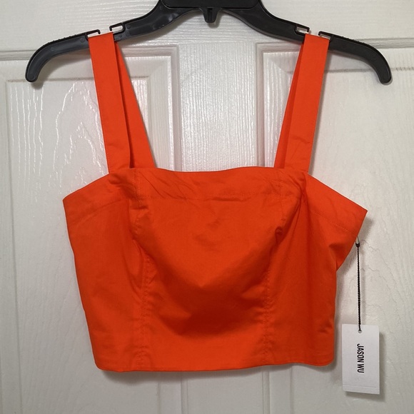Jason Wu Women’s Crop Top Shorts Orange Two Piece Set Sz Small NWT $310 - Picture 4 of 12